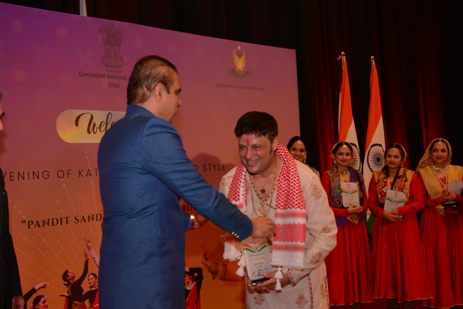 Consulate General of India in Erbil organized a vibrant Indian cultural evening on 16 February 2026 with a ICCR Kathak dance troupe led by Pandit Sandeep Mahavir.