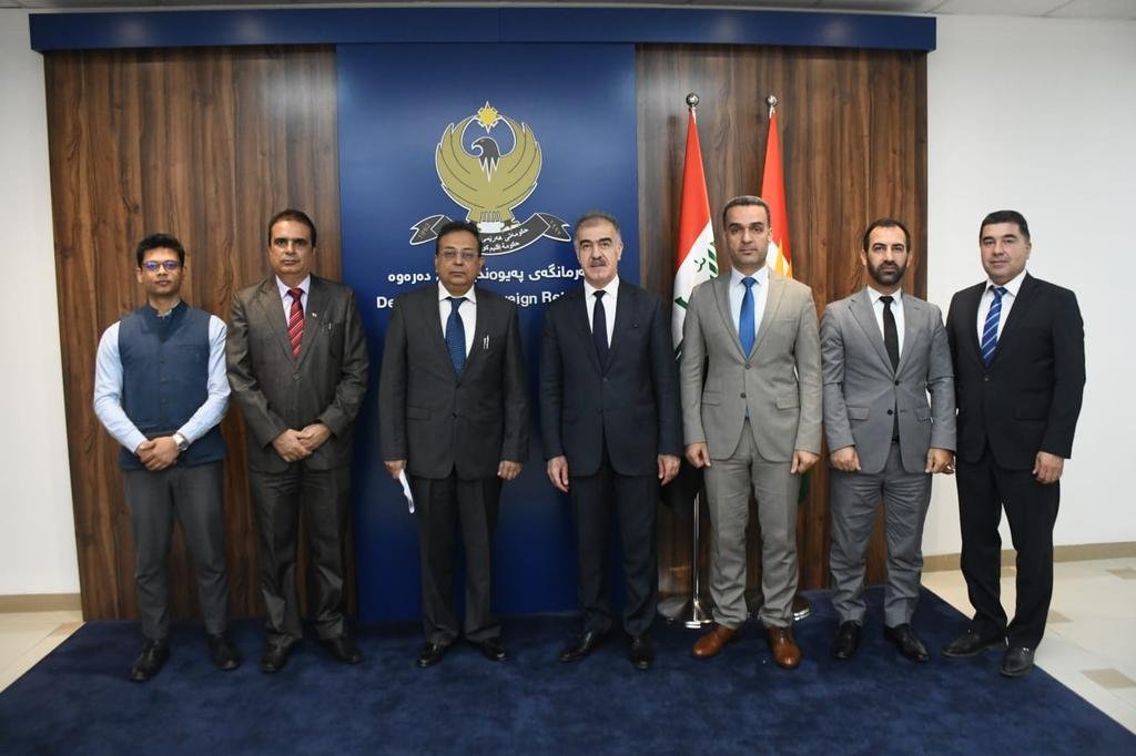 Ambassador of India to Iraq and Consul General of India in Erbil paid a courtesy visit to the Minister & Head of the Department of Foreign Affairs, Kurdistan Regional Government, Mr. Safeen Dizayee in Erbil on 07 October 2025