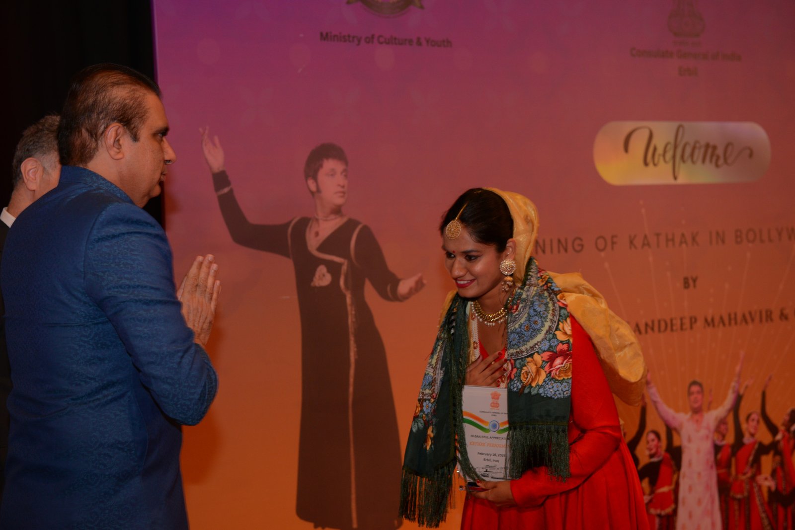 Consulate General of India in Erbil organized a vibrant Indian cultural evening on 16 February 2026 with a ICCR Kathak dance troupe led by Pandit Sandeep Mahavir.