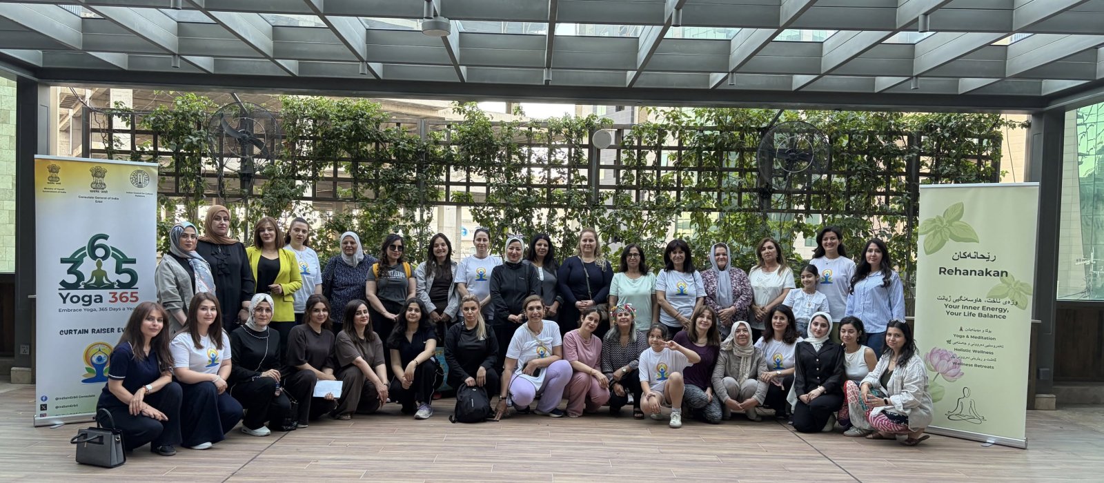 Consulate General of India in Erbil in association with Rehanakan group hosted a special 'Curtain Raiser Yoga & Relaxation session for Women' on 13 June 2026.