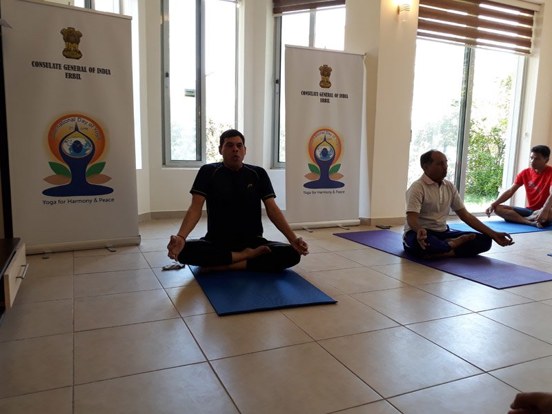 International Day of Yoga 2017 celebration at the Consulate General of India, Erbil