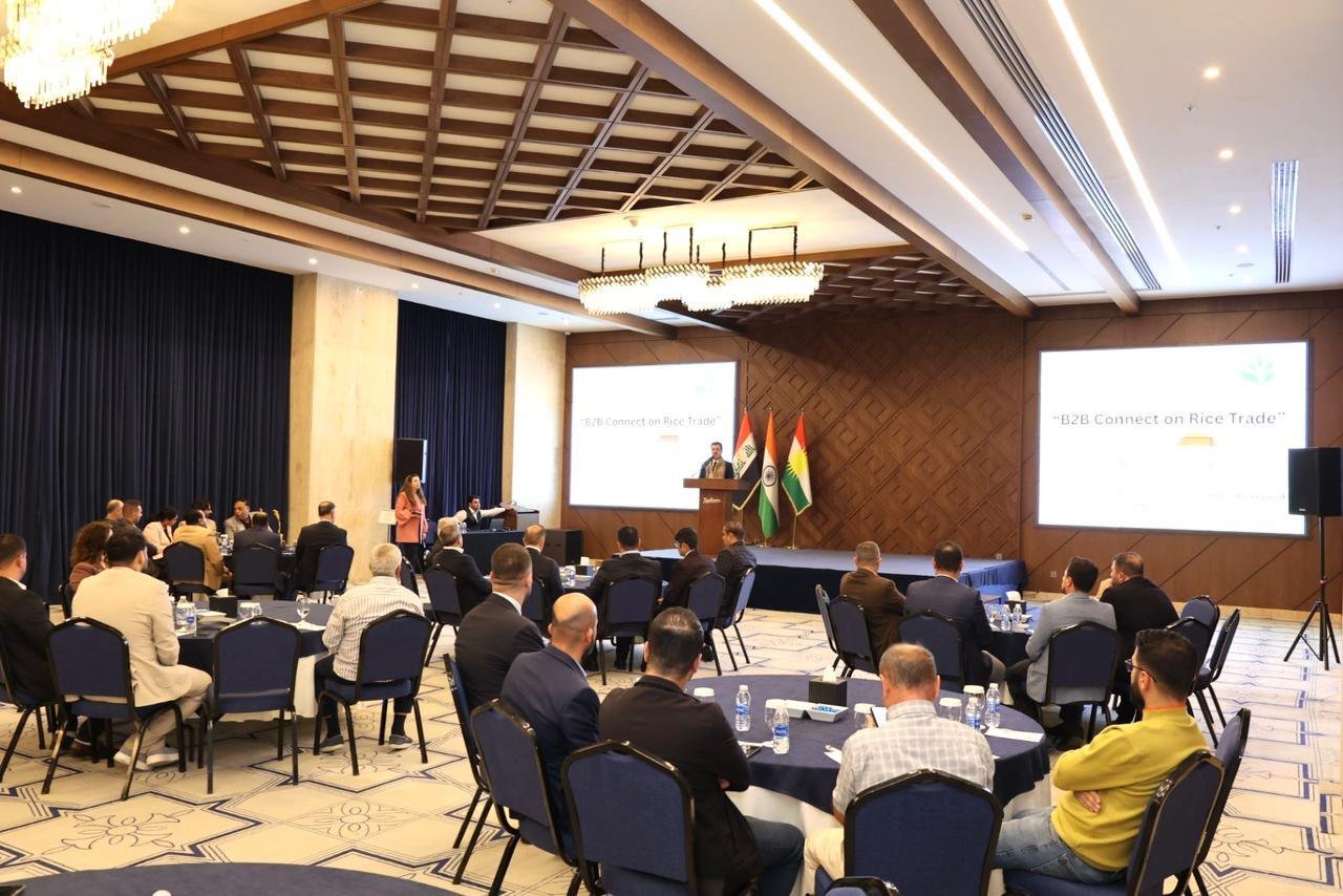 The Consulate General of India hosted a roundtable B2B meeting on rice trade on the sidelines of Agro Pack, bringing together key stakeholders from India and the Kurdistan Region of Iraq on 25 November 2025.